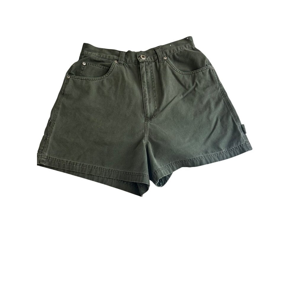 Vintage Carolina Blues Green Cargo Shorts Womens Size 10 100% Cotton Relaxed Fit